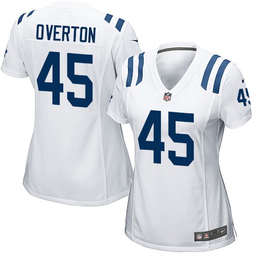 Women's Game Matt Overton Nike Jersey White Road - #45 NFL Indianapolis Colts